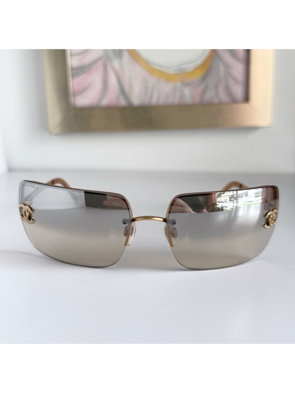 CHANEL Classic Vintage Y2K Crystal CC Logo 4092 Sunglasses - Picture 5 of 11